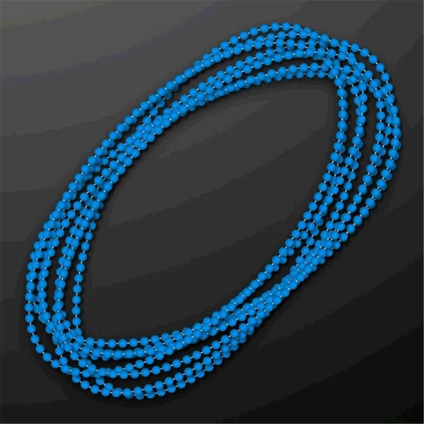 Endless Games Smooth Round Opaque Bead Mardi Gras Necklace, Blue, 12PK EN2800535 - main